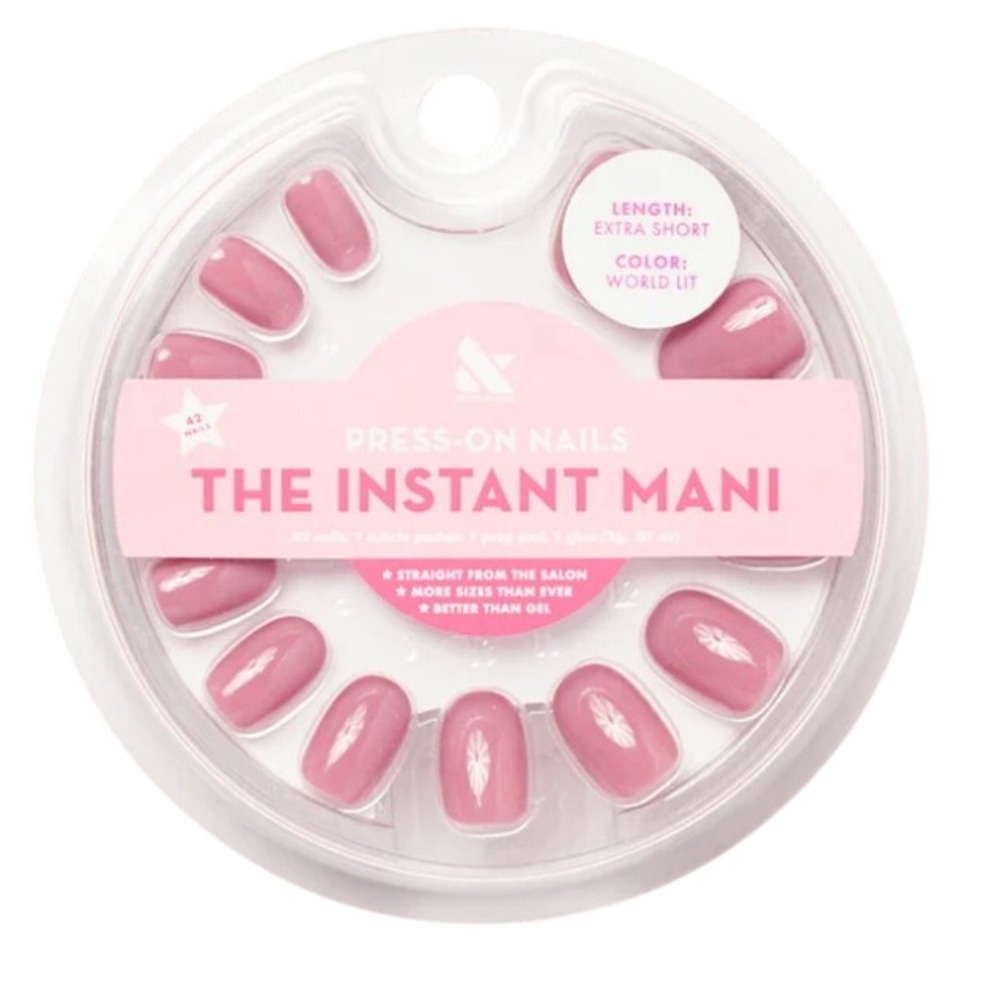 Olive and June World Lit Velvet Press-On Nails Round Extra Short Instant Mani